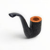 Floppypipe Castello Old Antiquari G Hungarian Oom Paul sabbiata dark briar pipe with black methacrylate stem and white dot