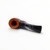 Floppypipe Castello Old Antiquari G Hungarian Oom Paul sabbiata dark briar pipe with black methacrylate mouthpiece and white dot.