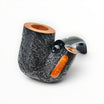 Floppypipe Castello Old Antiquari G Hungarian Oom Paul sabbiata dark briar pipe with black methacrylate stem and white dot.