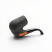 Floppypipe Pipa Castello Old Antiquari G Hungarian Oom Paul Sabbiata, dark sandblasted briar, black methacrylate mouthpiece with white dot.