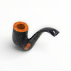 Floppypipe Pipa Castello Old Antiquari G Hungarian Oom Paul sabbiata dark briar, black methacrylate mouthpiece with white dot.