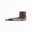 Floppypipe Castello Old Antiquari KKKK briar pipe, dark sandblasted finish, short Canadian shape with black tapered mouthpiece and white dot.