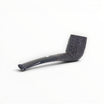 Floppypipe Castello Old Antiquari KKKK, large semi-bent billiard pipe with oval shank, dark sandblasted finish and black acrylic stem with white dot.