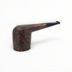 Floppypipe Castello Old Antiquari KKKK briar pipe, dark sandblasted finish, Shape 33 Short Canadian, black tapered mouthpiece with white dot.
