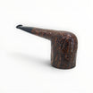 Floppypipe Pipa Castello Old Antiquari KKKK, shape 33 Canadese Corta, dark sandblasted briar, black tapered methacrylate mouthpiece with white dot.