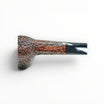 Floppypipe Castello Old Antiquari KKKK pipe, dark sandblasted briar, Shape 33 Canadese Corta, black tapered mouthpiece with white dot.