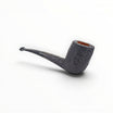 Floppypipe Castello Old Antiquari KKKK Shape 35 semi-bent pipe with oval shank, dark sandblasted finish and black acrylic mouthpiece.