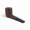 Floppypipe Castello Old Antiquari KKKK sabbiata scura, forma 33 Canadese Corta, bocchino in metacrilato nero con barretta bianca.