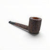 Floppypipe Castello Old Antiquari G Shape 33 Canadese Lunga, dark sandblasted briar, black tapered methacrylate mouthpiece with white dot.