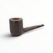 Floppypipe Castello Old Antiquari G Shape 33 Canadese Lunga, dark sandblasted briar pipe with black tapered mouthpiece and white dot.