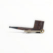 Floppypipe Castello Old Antiquari G Shape 33 Canadese Lunga, dark sandblasted briar pipe with oval shank and black tapered mouthpiece with white dot.