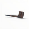 Floppypipe Castello Old Antiquari G Shape 33 Canadese Lunga, dark sandblasted briar pipe with black tapered mouthpiece and white dot.