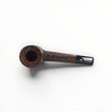 Floppypipe Castello Old Antiquari G Shape 33 Canadese Lunga, dark sandblasted briar with oval stem and black methacrylate mouthpiece with white dot.