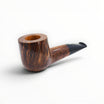Floppypipe Castello Collection KK Liscia Marrone Scuro Brucianaso pipe with dark brown briar wood and black acrylic saddle mouthpiece.