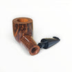 Floppypipe Castello Collection KK Liscia Marrone Scuro pipe, dark brown briar wood, Shape 10 Brucianaso, black acrylic saddle mouthpiece with white dot.
