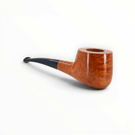 Floppypipe Pipa Castello "78" Shape 55 Collection KK, occhio di pernice, radica liscia, bocchino in metacrilato, arancio.