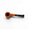 Floppypipe Pipa Castello Shape 65 Bent Billiard in radica chiara con venature a occhio di pernice e bocchino nero.