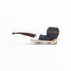Floppypipe Pipa Chacom 389 Bulldog dritta sabbiata scura con ghiera in metallo e bocchino marrone screziato.