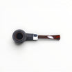 Floppypipe Pipa Chacom 389 Bulldog dritta sabbiata scura con ghiera in metallo e bocchino marrone screziato.