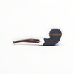Floppypipe Pipa Chacom 390 Bulldog Sabbiata dark grey briar pipe with metal band and brown marbled mouthpiece