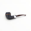 Floppypipe Pipa Chacom 390, bulldog dritta sabbiata scura con ghiera in metallo e bocchino marrone screziato.