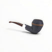 Floppypipe Pipa Chacom 390, bulldog dritta sabbiata scura con ghiera in metallo e bocchino marrone screziato.