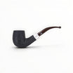 Floppypipe Chacom Sabbiata 101 Bent Billiard pipe with dark sandblasted briar, nickel band and cumberland acrylic mouthpiece.