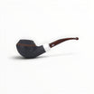 Floppypipe Chacom Faubourg 280 Bent Bulldog pipe, dark sandblasted briar with nickel band and cumberland mouthpiece.