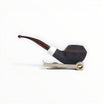 Floppypipe Chacom Faubourg 280 Bent Bulldog pipe, dark sandblasted briar with nickel band and cumberland mouthpiece.