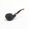 Floppypipe Chacom Faubourg 280 Bent Bulldog pipe with dark sandblasted briar, nickel band, and cumberland mouthpiece.