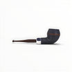Chacom Faubourg 389 dark sandblasted bulldog pipe with diamond shank, metal ferrule, and brown marbled acrylic mouthpiece.