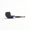 Floppypipe Chacom Faubourg 389 Bulldog pipe, dark sandblasted briar with metal band and brown marbled methacrylate stem.