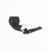 Chacom Faubourg 389 Bulldog pipe, dark sandblasted briar with metal band and brown marbled methacrylate mouthpiece.