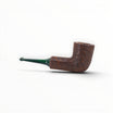 Floppypipe Chacom Reverse Calabash Chubby Dublin pipe with a sandblasted brown briar bowl and a green acrylic stem.