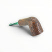 Floppypipe Chacom Reverse Calabash Chubby Dublin pipe with a brown sandblasted briar bowl and green acrylic stem.