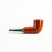 Floppypipe Pipa Chacom Reverse Calabash Chubby Dublin, radica liscia arancio con bocchino in acrilico verde screziato.