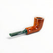 Floppypipe Pipa Chacom Reverse Calabash Chubby Dublin in smooth orange briar with a green marbled acrylic stem.