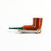Floppypipe Chacom Reverse Calabash Chubby Dublin pipe with smooth orange briar and green acrylic stem.