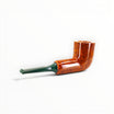 Floppypipe Chacom Reverse Calabash Chubby Dublin pipe with smooth orange briar and green acrylic stem.