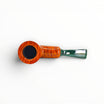 Floppypipe Pipa Chacom Reverse Calabash Chubby Dublin in smooth orange briar with a green acrylic stem.