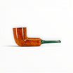 Floppypipe Pipa Chacom Reverse Calabash Chubby Dublin, finitura liscia arancio con venature naturali e bocchino in acrilico verde screziato.
