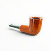 Floppypipe Pipa Chacom Reverse Calabash Chubby Dublin in arancio liscio con bocchino in acrilico verde screziato.