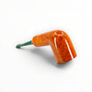 Floppypipe Pipa Chacom Reverse Calabash Chubby Dublin in arancio liscio con bocchino in acrilico verde screziato.