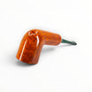 Floppypipe Pipa Chacom Reverse Calabash Chubby Dublin in arancio liscio con bocchino in acrilico verde screziato.