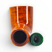 Floppypipe Pipa Chacom Reverse Calabash Chubby Dublin in arancio liscio con bocchino in acrilico verde screziato.