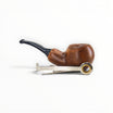 Floppypipe Chacom Reverse Calabash pipe, brown briar wood, matte finish, black acrylic stem, with tamper tool.