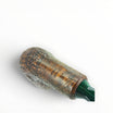 Floppypipe Chacom Reverse Calabash pipe, Chubby Dublin shape, brown sandblasted briar with green marbled acrylic stem.