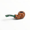 Floppypipe Pipa Chacom Reverse Calabash in brown briar with a green marbled acrylic mouthpiece. Smooth matte finish.