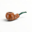 Floppypipe Pipa Chacom Reverse Calabash in brown briar wood with a green acrylic mouthpiece. Features a smooth matte finish and a unique internal expansion chamber.