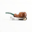Floppypipe Pipa Chacom Reverse Calabash Liscia Mat Marrone - Bocchino Verde, pipa in radica marrone opaca con bocchino verde screziato e sistema Reverse Calabash.